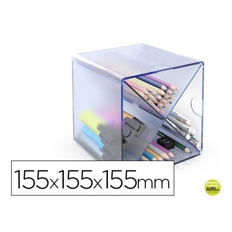 ARCHICUBO ARCHIVO 2000 ASPA ORGANIZADOR MODULAR PLASTICO AZUL TRANSPARENTE 155X155X155 MM INCLUYE 2