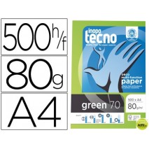 PAPEL FOTOCOPIADORA TECNO GREEN 100 % RECICLADO DIN A4 80 GRAMOS PAQUETE DE 500 HOJAS
