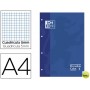 RECAMBIO COLOR OXFORD DIN A4 80 HOJAS 90 GRS CUADROS 5 MM 4 TALADROS AZUL