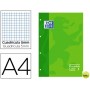 RECAMBIO COLOR OXFORD DIN A4 80 HOJAS 90 GRS CUADROS 5 MM 4 TALADROS VERDE