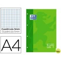 RECAMBIO COLOR OXFORD DIN A4 80 HOJAS 90 GRS CUADROS 5 MM 4 TALADROS VERDE