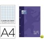 RECAMBIO COLOR OXFORD DIN A4 80 HOJAS 90 GRS CUADROS 5 MM 4 TALADROS LILA