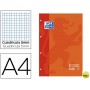 RECAMBIO COLOR OXFORD DIN A4 80 HOJAS 90 GRS CUADROS 5 MM 4 TALADROS NARANJA