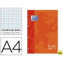 RECAMBIO COLOR OXFORD DIN A4 80 HOJAS 90 GRS CUADROS 5 MM 4 TALADROS NARANJA
