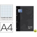 RECAMBIO COLOR OXFORD DIN A4 80 HOJAS 90 GRS CUADROS 5 MM 4 TALADROS NEGRO