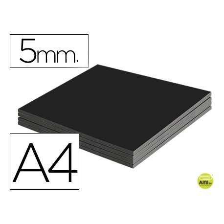 CARTON PLUMA LIDERPAPEL NEGRO DOBLE CARA DIN A4 ESPESOR 5 MM