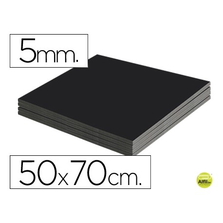 CARTON PLUMA LIDERPAPEL NEGRO DOBLE CARA 50X70 CM ESPESOR 5 MM