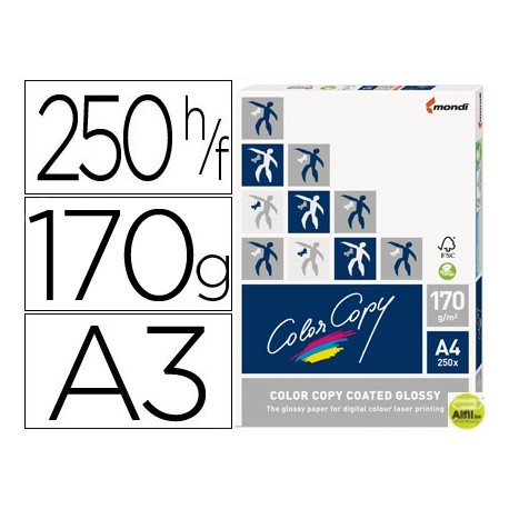 PAPEL FOTOCOPIADORA COLOR COPY  GLOSSY DIN A3 170 GRAMOS PAQUETE DE 250 HOJAS