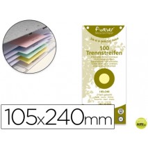 SEPARADOR EXACOMPTA CARTULINA RECICLADA JUEGO DE 100 SEPARADORES 105X240 CON TALADROS COLORES SURTID