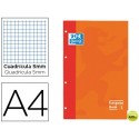 RECAMBIO COLOR OXFORD DIN A4 80 HOJAS 90 GRS CUADROS 5 MM 4 TALADROS COLOR NARANJA