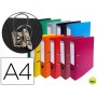 ARCHIVADOR DE PALANCA EXACOMPTA CARTON FORRADO PVC DIN A4 COLORES SURTIDOS LOMO 70 MM CON COMPRESOR