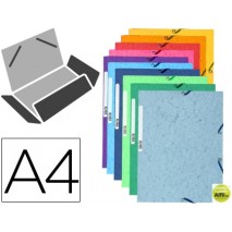 CARPETA GOMA EXACOMPTA DIN A4 3 SOLAPAS CARTULINA ILUSTRADA COLORES SURTIDOS
