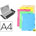 CARPETA GOMA EXACOMPTA DIN A4 3 SOLAPAS CARTULINA ILUSTRADA COLORES PASTELES SURTIDOS