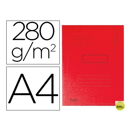 SUBCARPETA CARTULINA RECICLADA EXACOMPTA A4 ROJA 280G/M2 CON 2 SOLAPAS INTERIOR