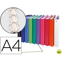 CARPETA DE 4 ANILLAS 30MM REDONDAS EXACOMPTA A4 CARTON FORRADO COLORES SURTIDOS