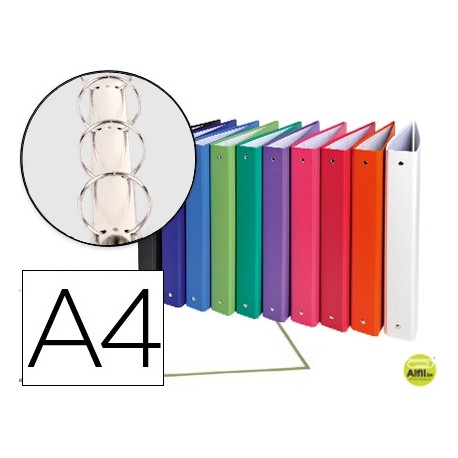 CARPETA DE 4 ANILLAS 30MM REDONDAS EXACOMPTA A4 CARTON FORRADO COLORES SURTIDOS