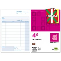 TALONARIO LIDERPAPEL FACTURAS CUARTO ORIGINAL Y COPIA T216-EUS TEXTO EN EUSKERA