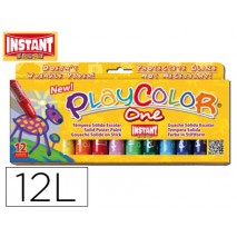 TEMPERA SOLIDA EN BARRA INSTANT ESCOLAR CAJA DE 12 COLORES SURTIDOS