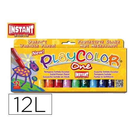 TEMPERA SOLIDA EN BARRA INSTANT ESCOLAR CAJA DE 12 COLORES SURTIDOS