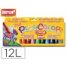 TEMPERA SOLIDA EN BARRA INSTANT ESCOLAR CAJA DE 12 COLORES SURTIDOS