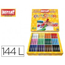 TEMPERA SOLIDA EN BARRA INSTANT ESCOLAR CAJA DE 144 UNIDADES 12 COLORES SURTIDOS