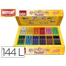 TEMPERA SOLIDA EN BARRA INSTANT POCKET ESCOLAR CAJA DE 144 UNIDADES 12 COLORES SURTIDOS