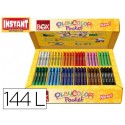 TEMPERA SOLIDA EN BARRA INSTANT POCKET ESCOLAR CAJA DE 144 UNIDADES 12 COLORES SURTIDOS