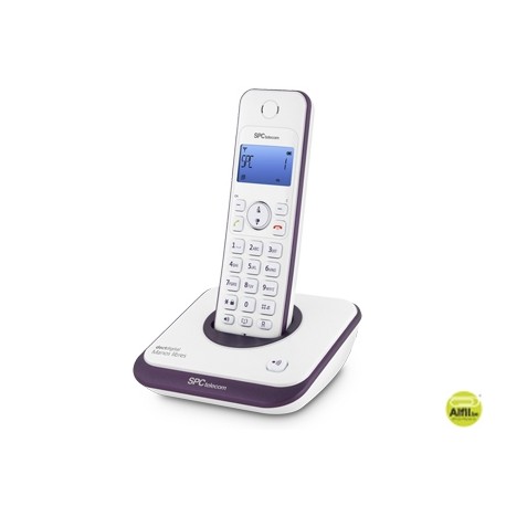 TELEFONO INALAMBRICO SPC TELECOM 7243T MORADO IDENTIFICADOR DE LLAMADAS AGENDA PANTALLA