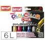 TEMPERA SOLIDA EN BARRA INSTANT ESCOLAR CAJA DE 6 COLORES METALIZADOS SURTIDOS