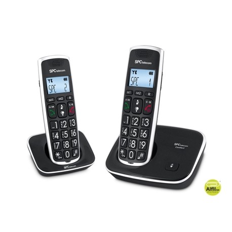 TELEFONO INALAMBRICO SPC TELECOM 7243N NEGRO IDENTIFICADOR DE LLAMADAS AGENDA PANTALLA