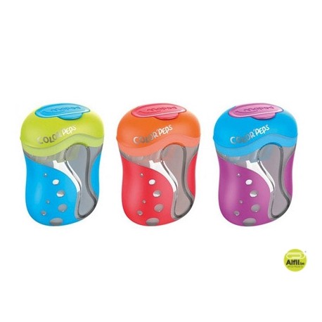 SACAPUNTAS COLOR PEPS 2 USOS CON DEPOSITO COLORES SURTIDOS