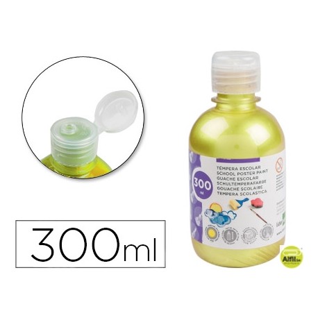 TEMPERA ESCOLAR LIDERPAPEL 300 ML AMARILLO METALIZADO
