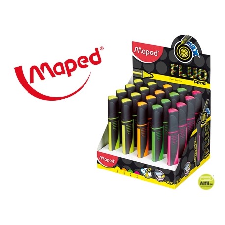 ROTULADOR MAPED FLUO PEPS MAXI EXPOSITOR DE 20 UNIDADES COLORES SURTIDOS