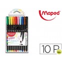 ROTULADOR MAPED PUNTA DE METAL GRAPH PEPS FINE LINER ESTUCHE DE 10 COLORES SURTIDOS