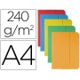 SUBCARPETAS CARTULINAS VIP FAST-PAPERFLOW FOLIO CON BOLSA Y SOLAPA PACK DE 10 UNIDADES COLORES VIVOS