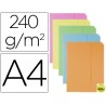 SUBCARPETAS CARTULINAS VIP FAST-PAPERFLOW FOLIO CON BOLSA Y SOLAPA PACK DE 10 UNIDADES COLORES PASTE