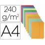 SUBCARPETAS CARTULINAS VIP FAST-PAPERFLOW FOLIO CON SOLAPA PACK DE 10 UNIDADES 5COLORES PASTELES Y 5