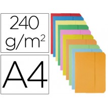 SUBCARPETAS CARTULINAS VIP FAST-PAPERFLOW FOLIO CON SOLAPA  COLORES SURTIDOS