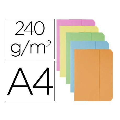 SUBCARPETAS CARTULINAS VIP FAST-PAPERFLOW FOLIO CON SOLAPA COLORES PASTELES SURT