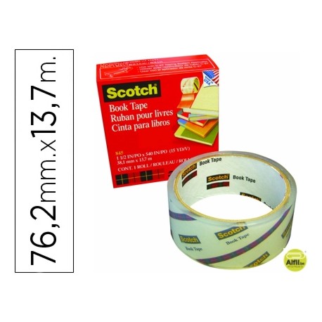 CINTA ADHESIVA SCOTCH 845 BOOK TAPE 76,2MM X 13,7 MT