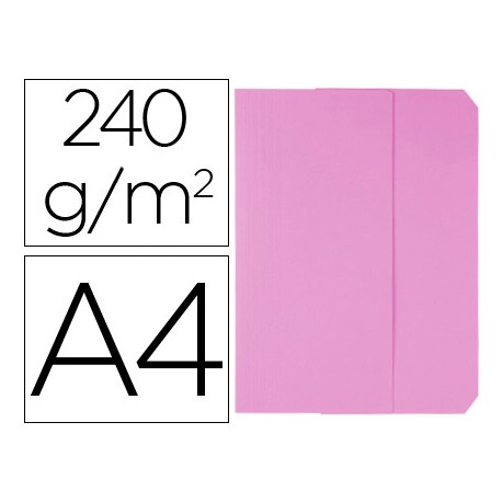 SUBCARPETAS CARTULINAS VIP FAST-PAPERFLOW FOLIO CON SOLAPA COLOR ROSA PASTEL