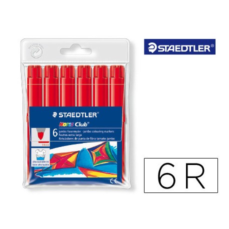 ROTULADOR STAEDTLER COLOR JUMBO TRAZO 3 MM CAJAS UNICOLOR ROJO