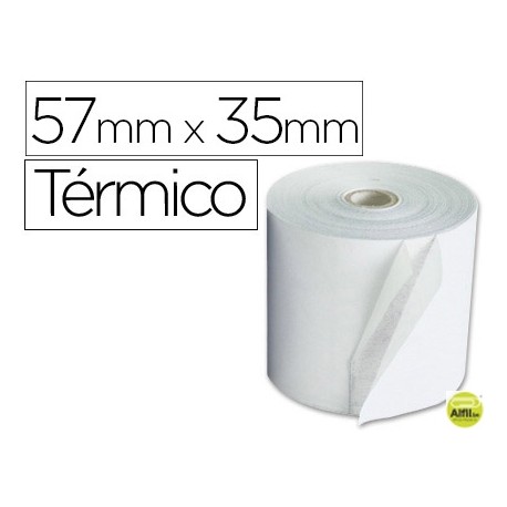 ROLLO SUMADORA Q-CONNECT TERMICO 57 MM ANCHO X 35MM DIAMETRO PARA MAQUINAS TERMINAL PUNTO DE VENTA