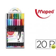 ROTULADOR MAPED PUNTA DE METAL GRAPH PEPS FINE LINER ESTUCHE DE 20 COLORES SURTIDOS