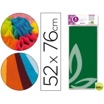 PAPEL SEDA LIDERPAPEL VERDE OSCURO 50X76CM 18 GR/M2 BOLSA DE 5 HOJAS