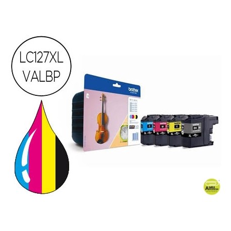 INK-JET BROTHER DCP-J4110DW MFC-J4410DW/4510DW/4710DW PACK 4 COLORES ALTA CAPACIDAD -1200 PAG