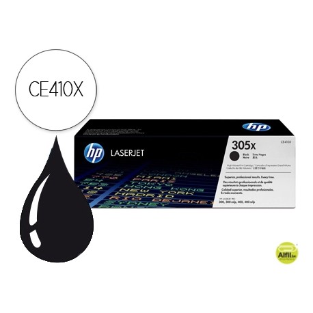 TONER HP 305X LASERJET PRO 300/ 400 CE410X NEGRO 4000 PAG