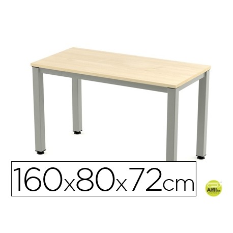 MESA DE OFICINA ROCADA EXECUTIVE 2002AD01 ALUMINIO /HAYA 160X80 CM