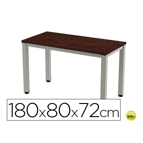 MESA DE OFICINA ROCADA EXECUTIVE 2003AD03 ALUMINIO /WENGUE 180X80 CM