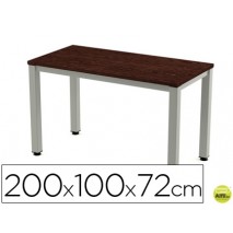 MESA DE OFICINA ROCADA EXECUTIVE 2005AD03 ALUMINIO /WENGUE 200X100 CM